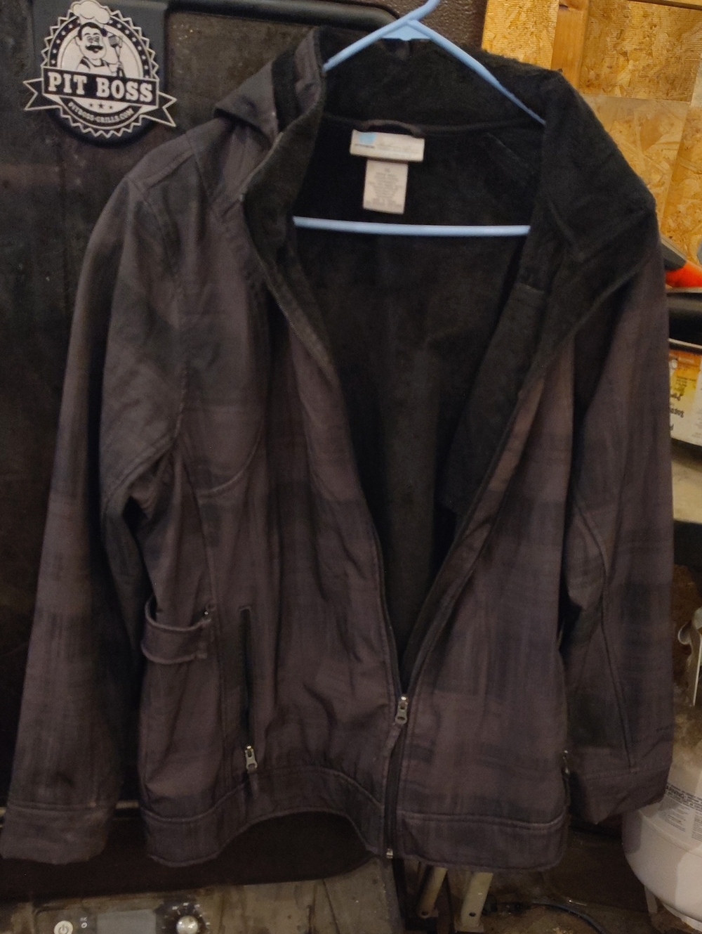 Free Country Dark Charcoal Hooded Lightweight Shirt Jacket